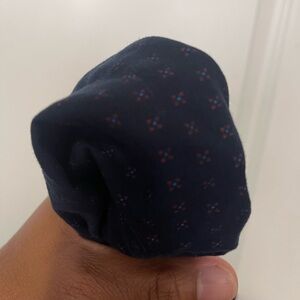 Beautiful hand-made pocket square Navy blue with designs Sz OS